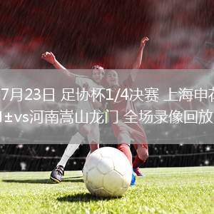 07月23日 足協(xié)杯1/4決賽 上海申花vs河南嵩山龍門 全場(chǎng)錄像回放